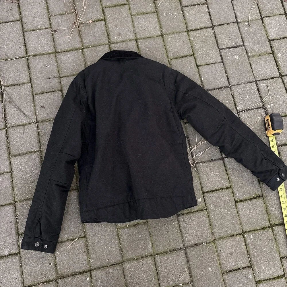 Carhartt BLK Black Blanket Lined Detroit Jacket Size Small Company Logo
